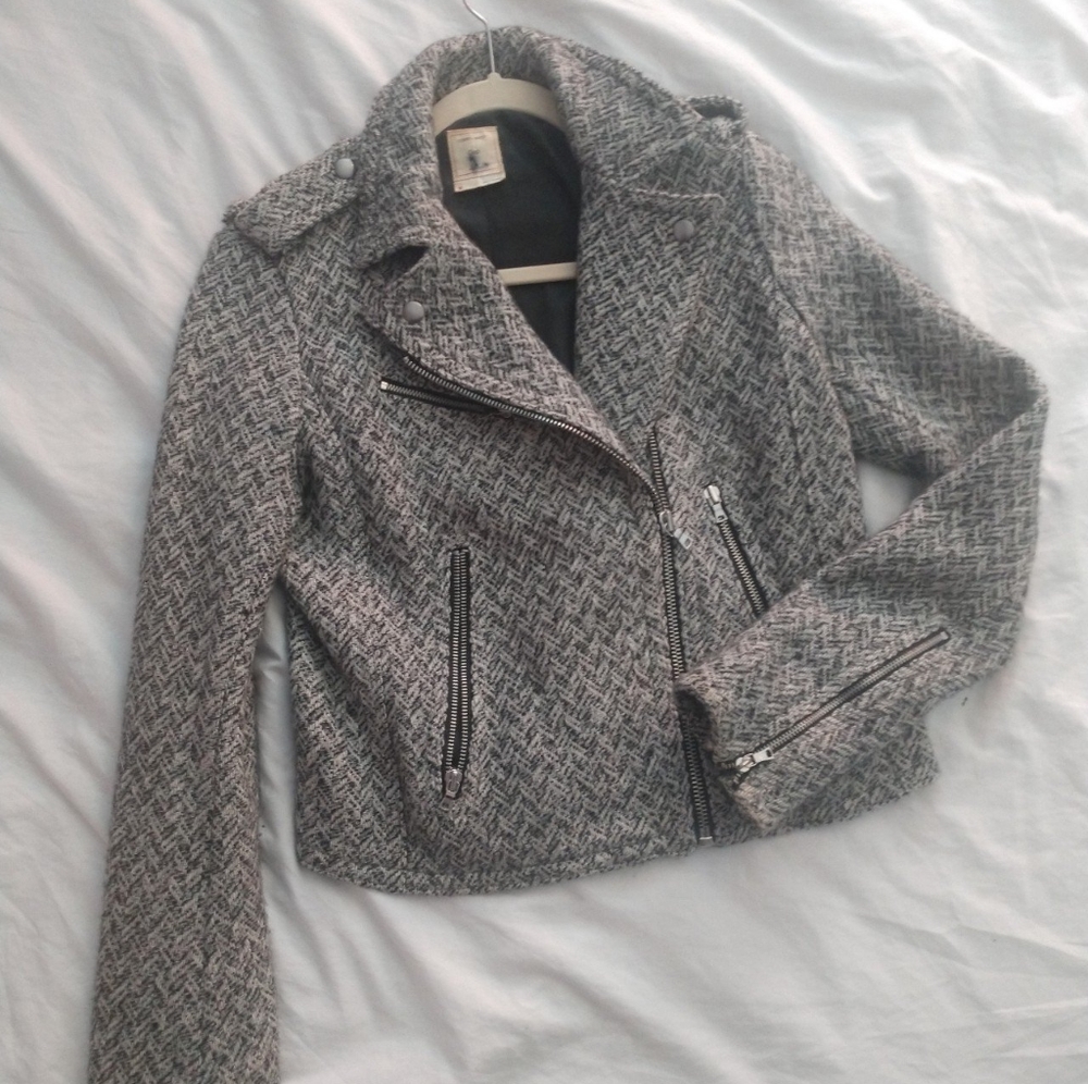 Gap Tweed Moto Jacket Women's Medium NWOT